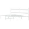 vidaXL Estructura cama sin colch&oacute;n con cabecero metal blanco 140x190cm