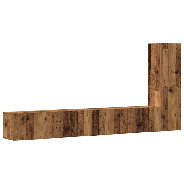 vidaXL Conjunto de mueble de TV 3 piezas montado la pared madera vieja