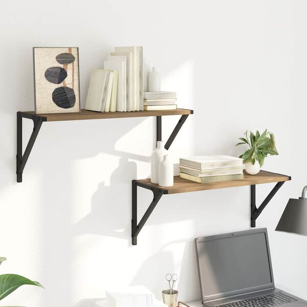 vidaXL Estanter&iacute;as de pared 2 pcs Roble artesanal 60 x 25 x 25,5 cm