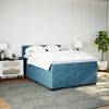 vidaXL Cama box spring con colch&oacute;n terciopelo azul oscuro 140x200 cm