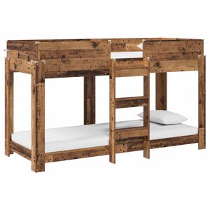 vidaXL Cama Litera para Ni&ntilde;os con colch&oacute;n Madera vieja 75 x 190 cm