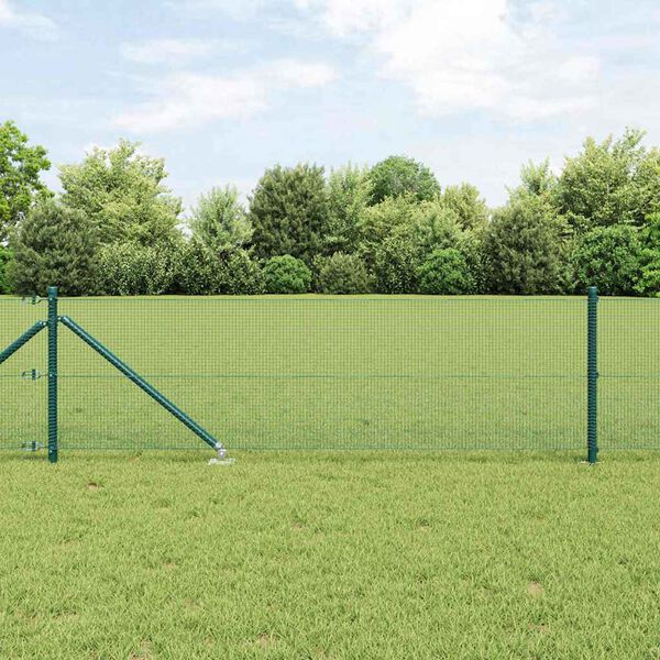 vidaXL Poste de Valla Verde 10 x 0,4 m (malla de 12 x 12 mm)