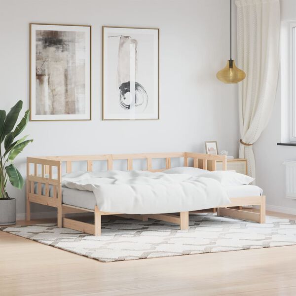 vidaXL Sofá cama nido madera maciza de pino 80x200 cm