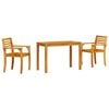 vidaXL Conjunto de Comedor de Jard&iacute;n 3 uds. Marr&oacute;n