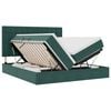 vidaXL Cama de almacenamiento LED con colch&oacute;n Verde oscuro