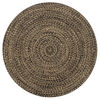 vidaXL Alfombra hecha a mano de yute negra y natural 120 cm