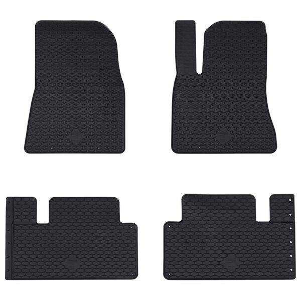 vidaXL Alfombrilla de Coche 4 pcs Negro Goma