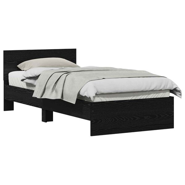 vidaXL Estructura de cama Roble Negro 90 x 190 cm Madera de ingenier&iacute;a