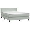 vidaXL Cama box spring con colch&oacute;n terciopelo gris claro 160x220 cm