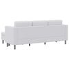 vidaXL Sofá seccional 3 plazas cuero artificial blanco