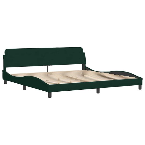 vidaXL Estructura cama sin colch&oacute;n terciopelo verde oscuro 200x200 cm