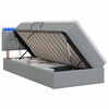 vidaXL Cama de almacenamiento LED con colch&oacute;n Gris Claro 90 x 190 cm