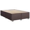 vidaXL Cama box spring con colch&oacute;n tela marr&oacute;n oscuro 140x190 cm