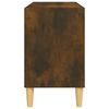 vidaXL Mueble de TV patas de madera maciza roble ahumado 69,5x30x50 cm