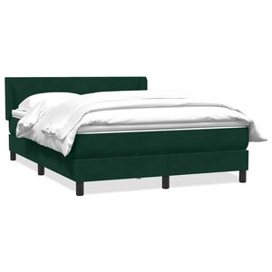vidaXL Cama box spring con colch&oacute;n terciopelo verde oscuro 160x210 cm