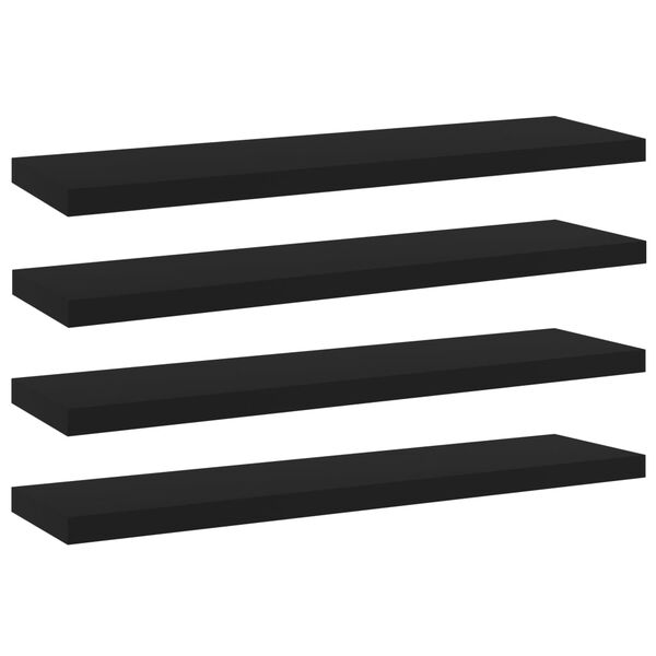 vidaXL Estantes para estanter&iacute;a 4 uds contrachapada negro 40x10x1,5cm