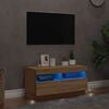 vidaXL Mueble de TV con luces LED roble Sonoma 80x35x40 cm