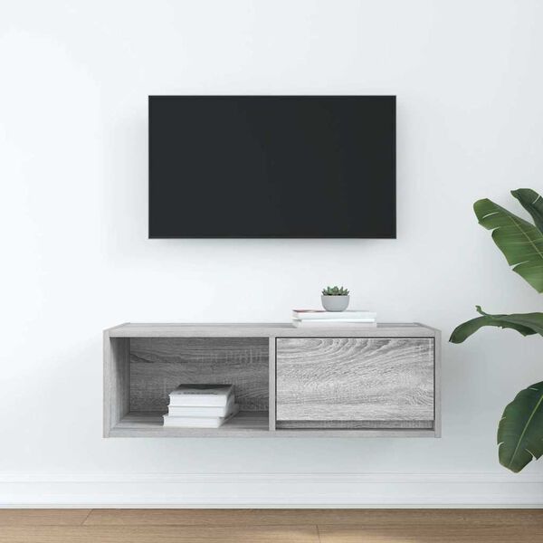 vidaXL Mueble de TV madera de ingenier&iacute;a gris Sonoma 80x31x25,5 cm