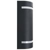 vidaXL L&aacute;mparas de pared de exterior 2 uds 35 W negro semicircular