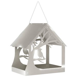 vidaXL Comedero colgante para p&aacute;jaros Acero inoxidable Plateado