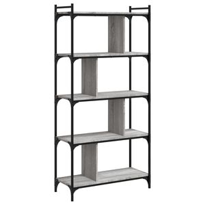 vidaXL Librer&iacute;a 5 estantes madera ingenier&iacute;a gris Sonoma 76x32x158 cm