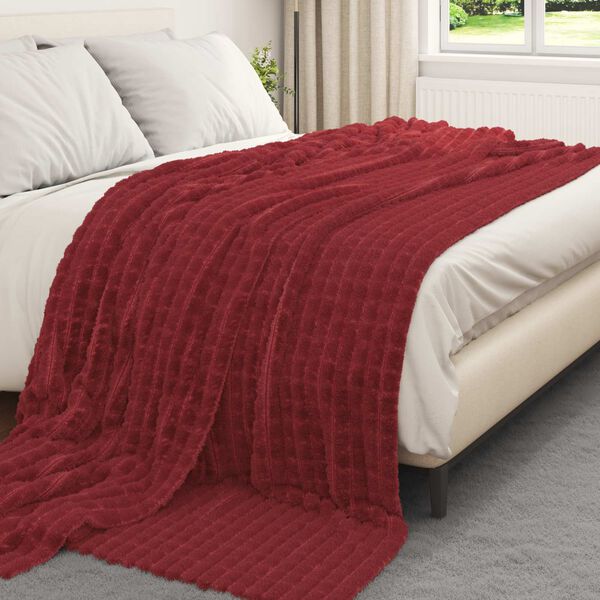 vidaXL Mantitas de Sof&aacute; 6 pcs Rojo Burdeos 270 x 240 cm Lana
