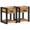 vidaXL Mesitas de noche (2 unidades) 40x40x50 cm, madera maciza de mango sin tratar