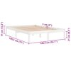 vidaXL Estructura de cama doble sin colch&oacute;n madera maciza blanco