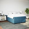 vidaXL Cama box spring con colch&oacute;n terciopelo azul oscuro 160x200 cm