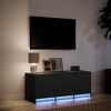 vidaXL Mueble de TV con LED madera de ingeniería negro 97x34x40 cm