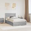 vidaXL Estructura de cama con cabecera Gris Sonoma 135 x 190 cm