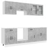 vidaXL Conjunto de armarios de cocina "Lucca" de 8 piezas en madera de ingenier&iacute;a gris hormig&oacute;n