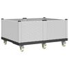 vidaXL Jardinera con ruedas PP blanco 100x80x54 cm