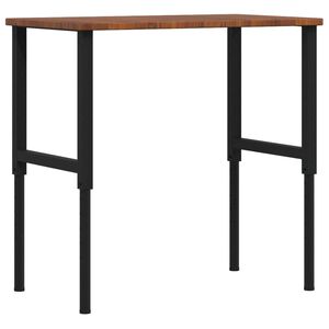 vidaXL Banco de trabajo rectangular madera maciza 100x60x(71,5-98) cm