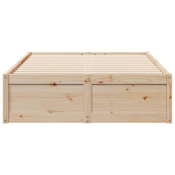 vidaXL Estructura de cama sin colch&oacute;n madera de pino maciza 120x200 cm