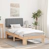 vidaXL Estructura de Cama con Cabecera Tapizada Gris Claro