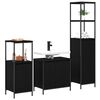 vidaXL Juego de muebles de ba&ntilde;o 3 pcs Roble Negro Madera de ingenier&iacute;a