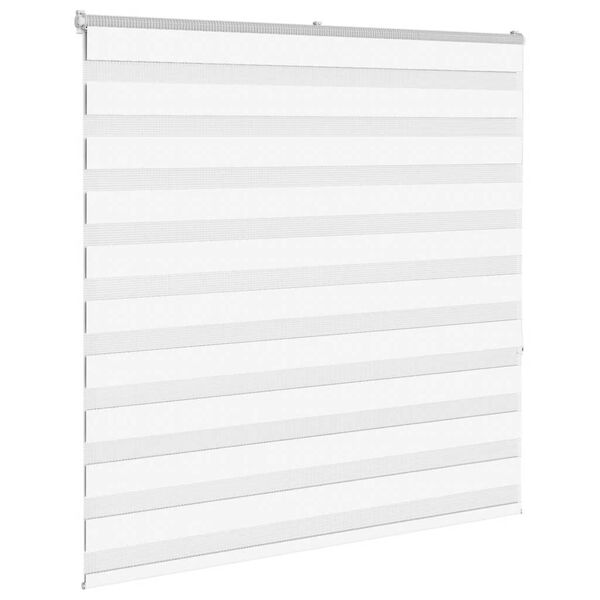 vidaXL Estor cebra blanco 150x150 cm tejido ancho 145,9 cm poli&eacute;ster