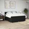 vidaXL Cama box spring con colch&oacute;n tela negro 180x200 cm