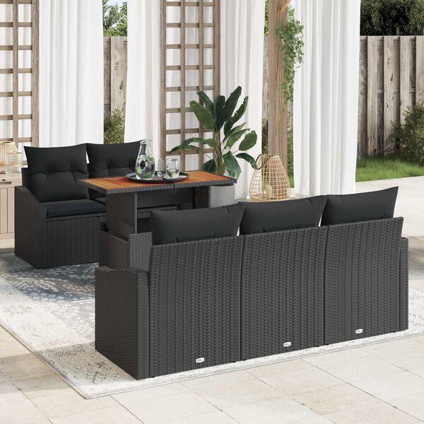 vidaXL Conjunto de Comedor de Jardín Negro y Marrón 100 x 55 x 73 cm