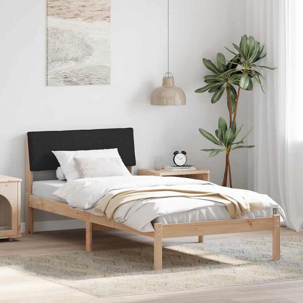 vidaXL Estructura de cama con cabecera Marrón y negro 90 x 200 cm