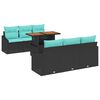 vidaXL Conjunto de Comedor de Jard&iacute;n 7 pcs Negro y Verde Azulado
