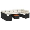 vidaXL Conjunto de sof&aacute;s de jard&iacute;n 10 uds. Negro y crema