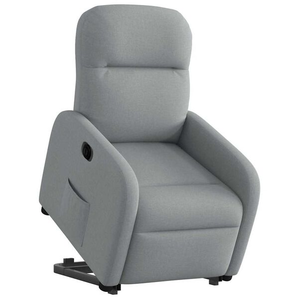 vidaXL Sill&oacute;n el&eacute;ctrico reclinable elevable de tela gris claro