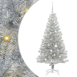 vidaXL &Aacute;rbol de Navidad con 150 LED con soporte Plateado 150 cm PET