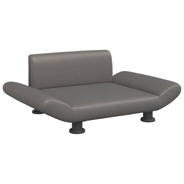 vidaXL Cama para perros de cuero sint&eacute;tico gris 70x45x28 cm