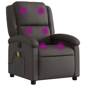 vidaXL Sill&oacute;n de masaje el&eacute;ctrico cuero aut&eacute;ntico marr&oacute;n oscuro