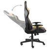 vidaXL Silla gaming giratoria PVC dorado