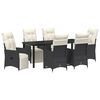 vidaXL Conjunto de Comedor de Jard&iacute;n 7 uds. Negro rat&aacute;n sint&eacute;tico