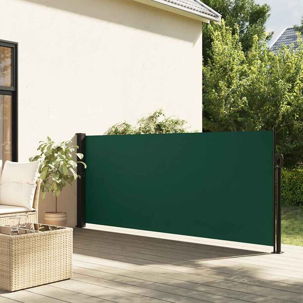 vidaXL Toldo lateral retráctil verde oscuro 140x300 cm
